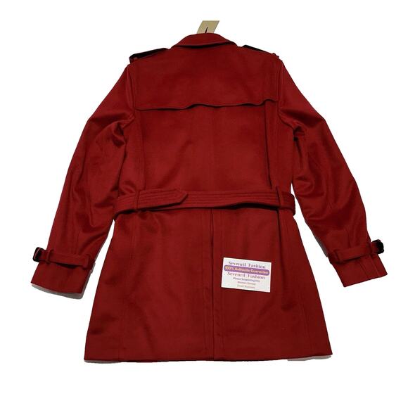 NWT Burberry The Kensington Men US 42 Mid Length Wool Cashmere Red Coat $3,890 - Picture 2 of 10